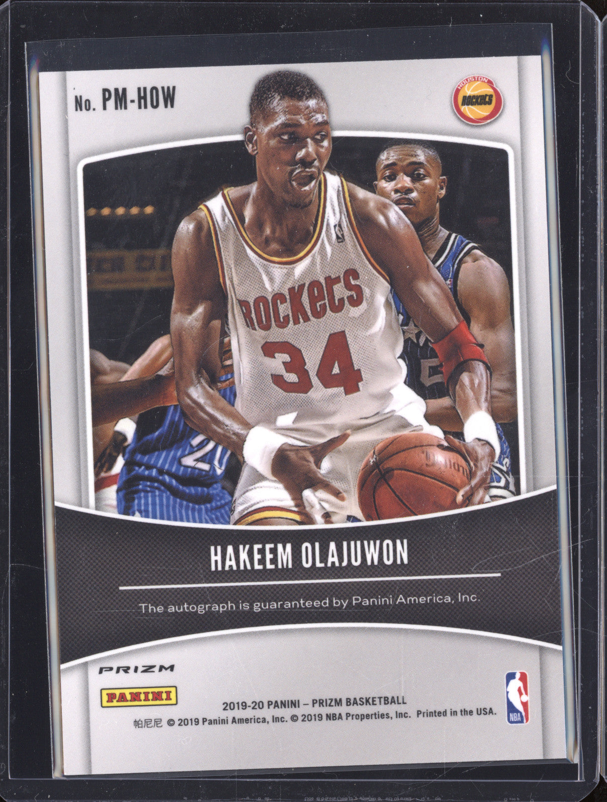 2019-20 Panini Prizm PM-HOW Hakeem Olajuwon Silver Penmanship Auto
