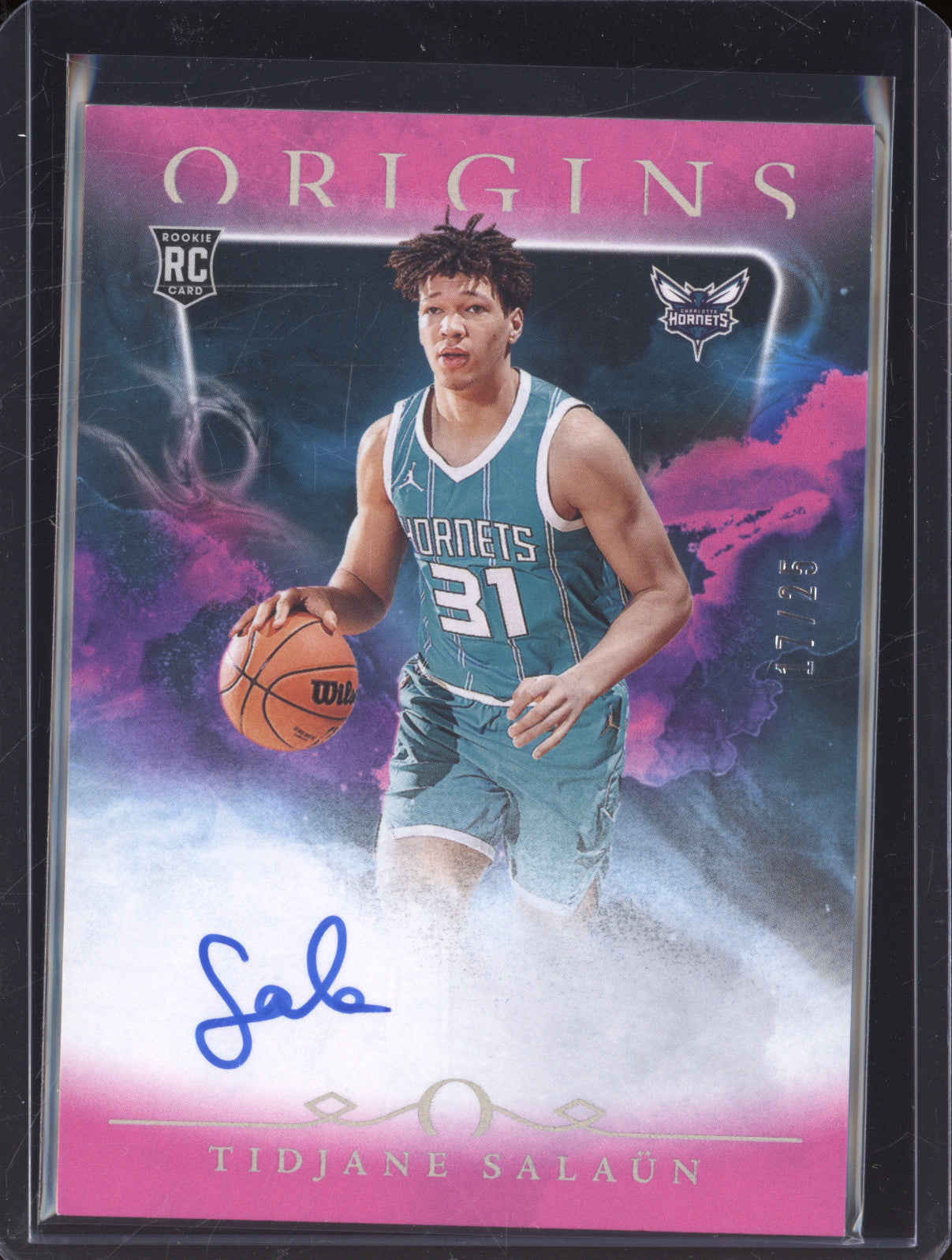 2024-25 Panini Origins RA-TSH Tidjane Salaun Pink Auto RC 17/25