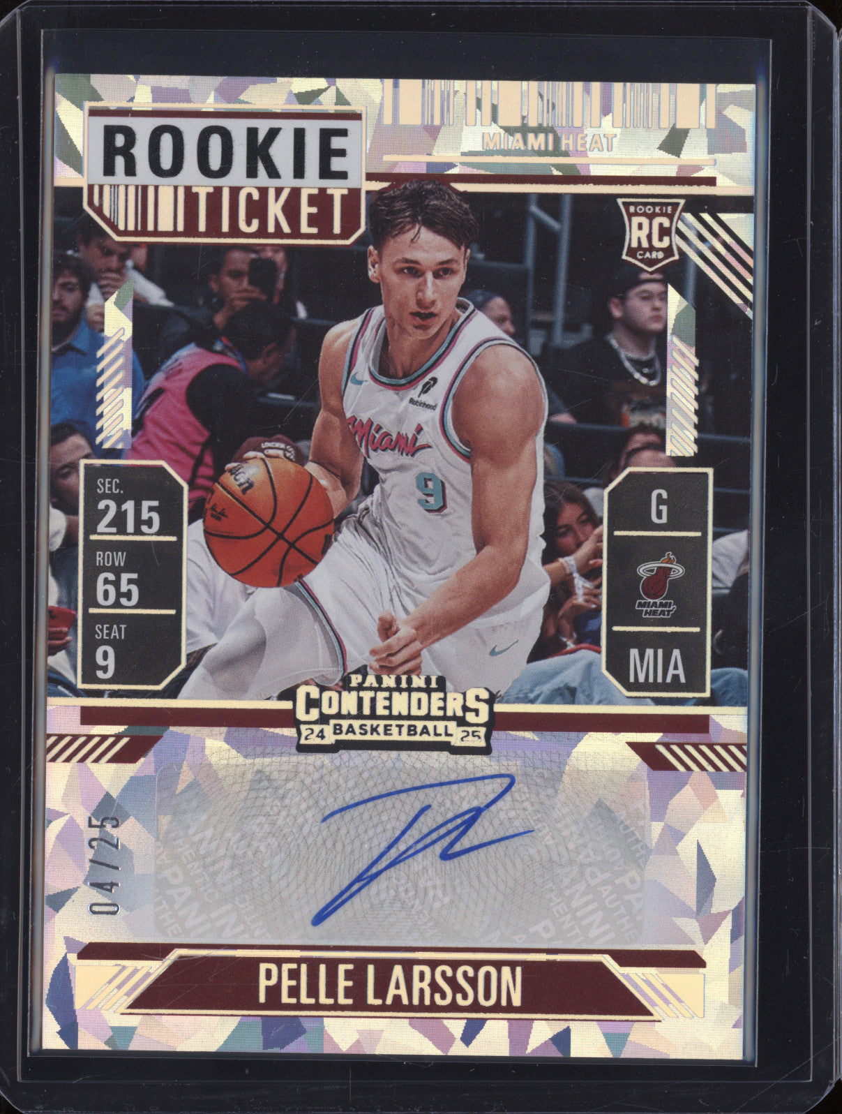 2024-25 Panini Contenders RST-PEL Pelle Larsson Cracked Ice Rookie Auto 04/25