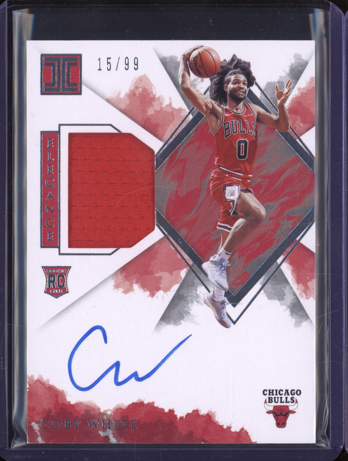 2019-20 Panini Impeccable 155 Coby White Elegance Rookie Auto 15/99 RC