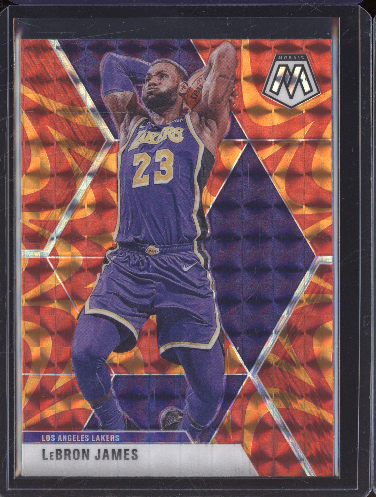 2019-20 Panini Mosaic 8 LeBron James Orange Reactive Prizm
