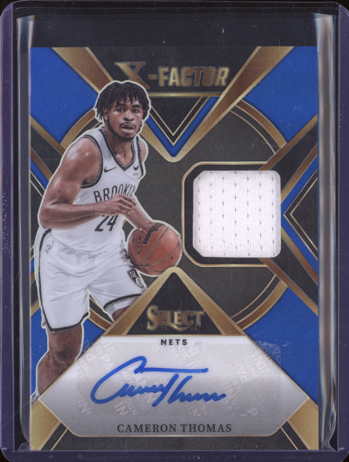 2023-24 Panini Select X-Factor Cameron Thomas Blue Patch Auto 18/49