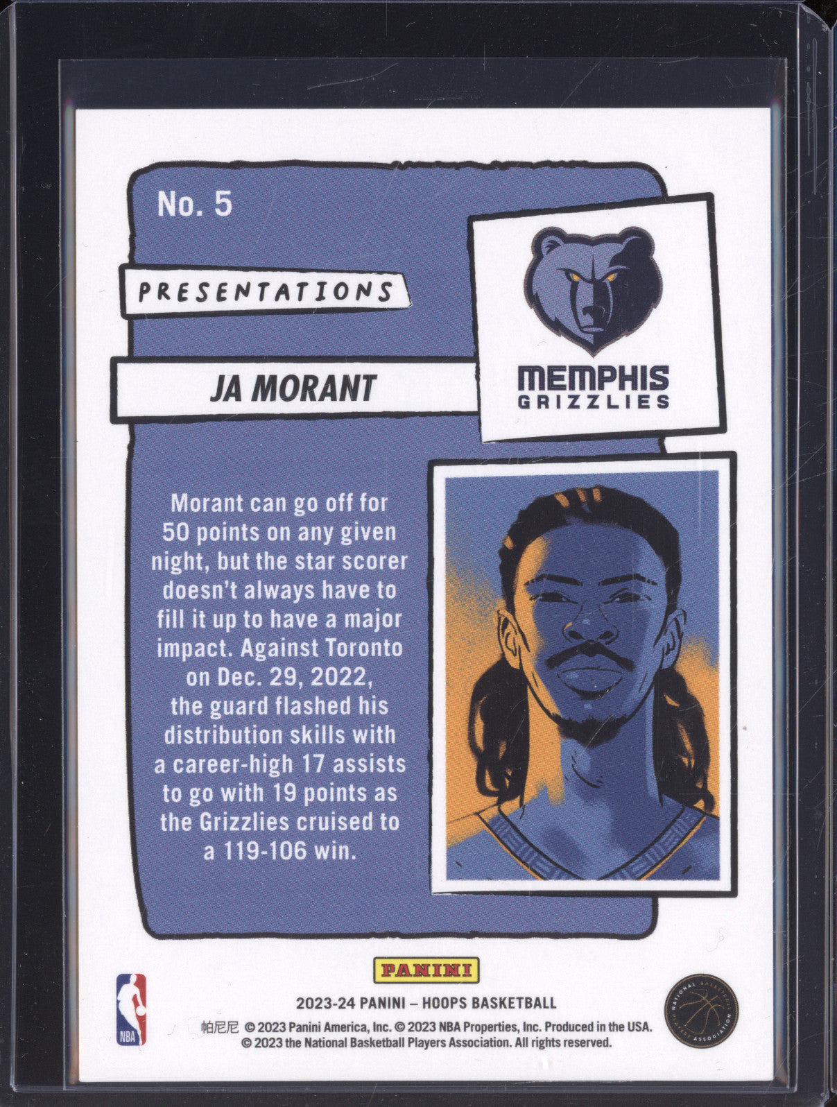 2023-24 Panini Hoops 5 Ja Morant Presentations