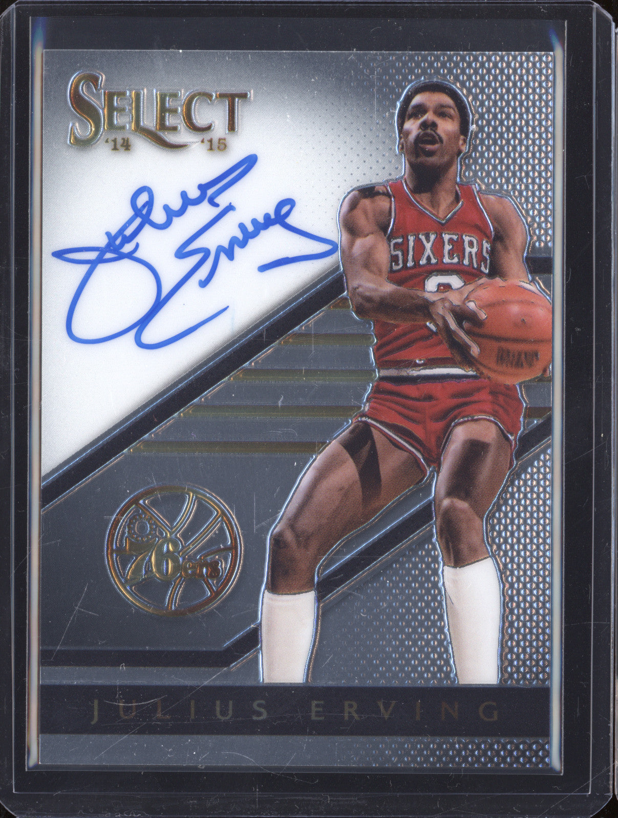 2014-15 Panini Select S-JE Julius Irving Auto 21/60