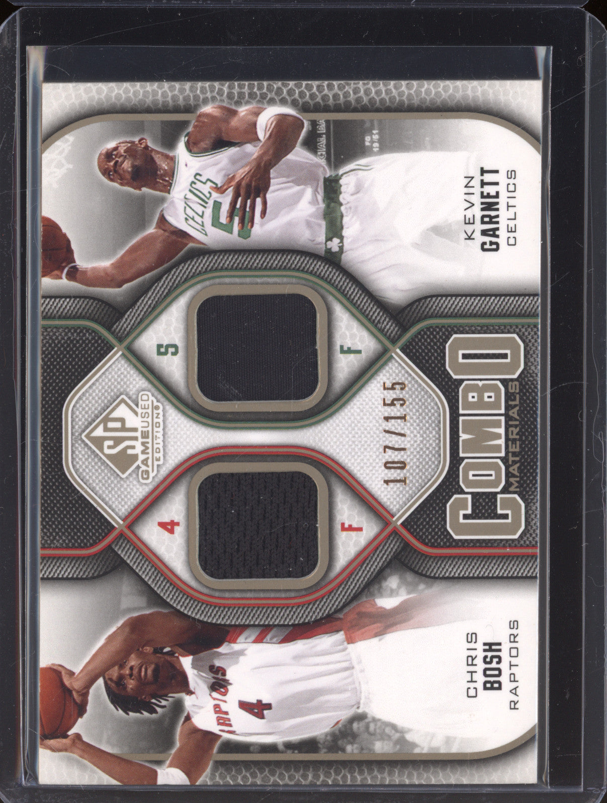 2009-10 SP Game Used 107 Kevin Garnett & Chris Bosh Combo Materials 107/155