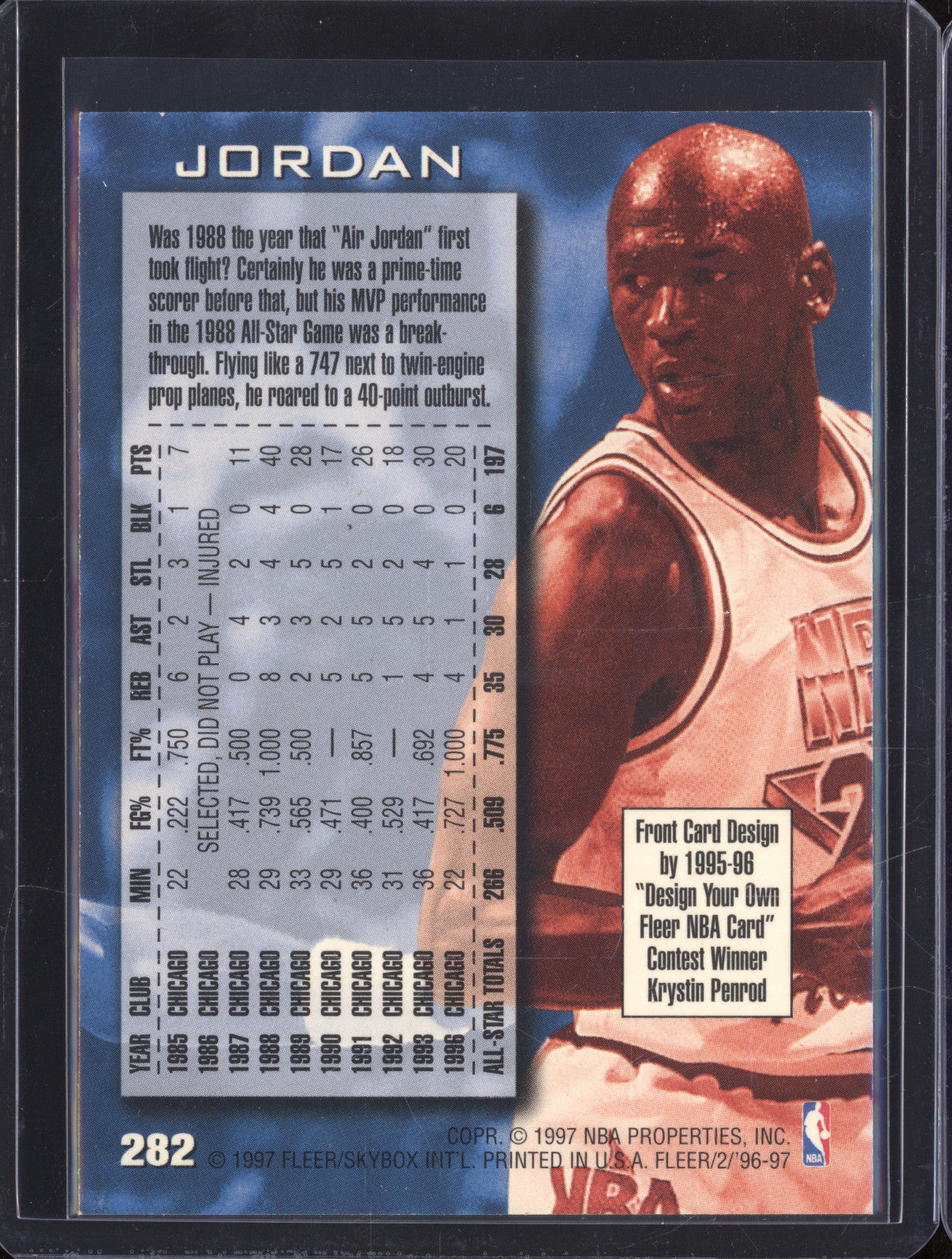 1996-97 Fleer 282 Michael Jordan NBA All-Star 10 Retro