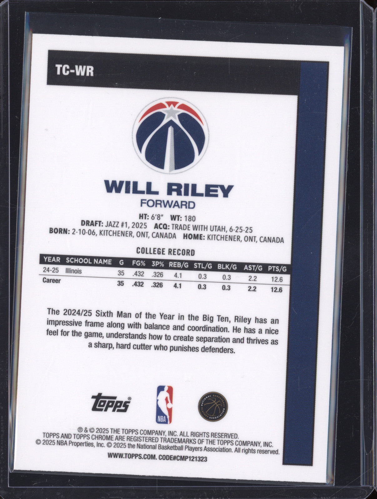 2025 Topps 1980-81 Topps Chrome TC-WR Will Riley Rookie RC