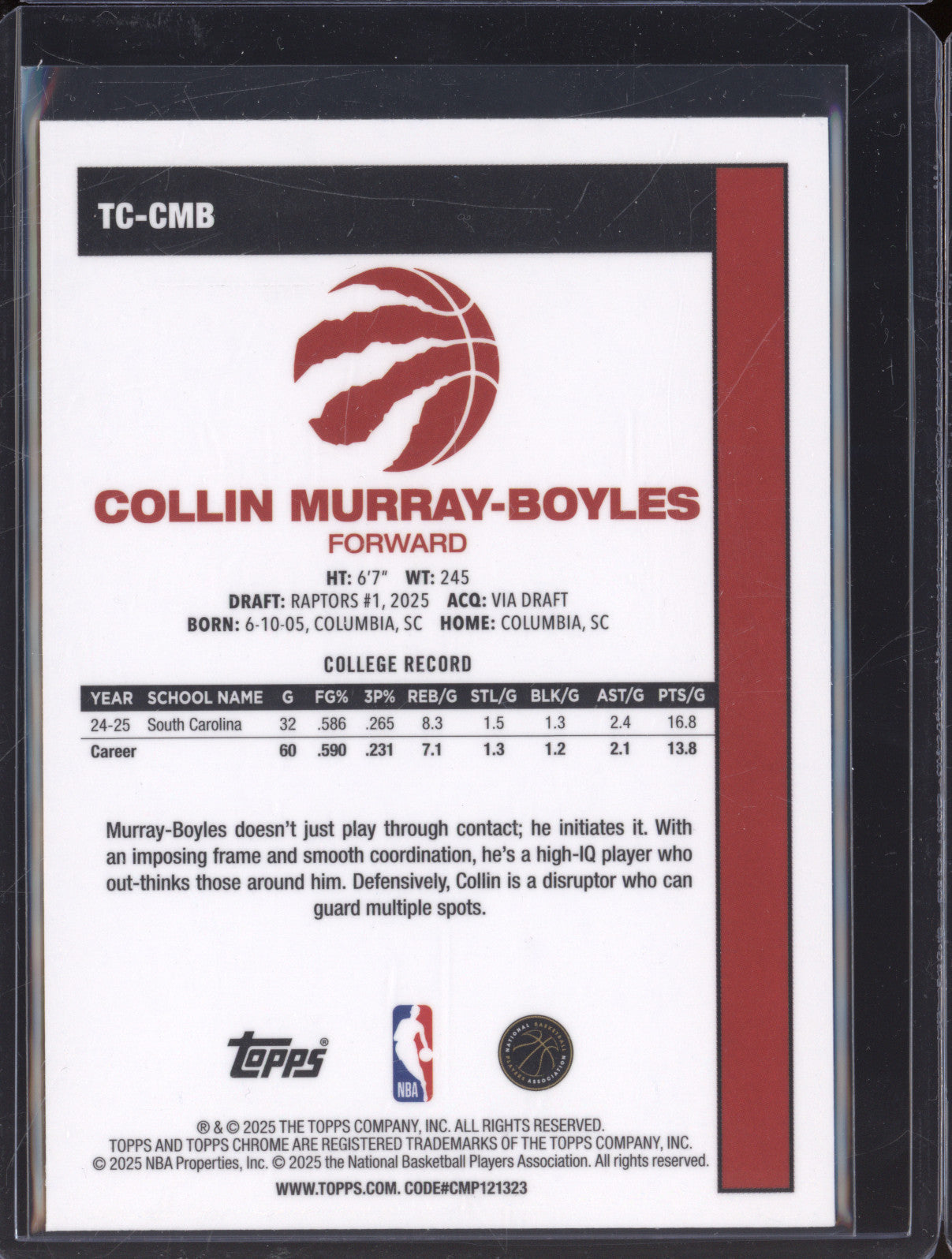 2025 Topps 1980-81 Topps Chrome TC-CMB Collin Murray-Boyles Rookie RC