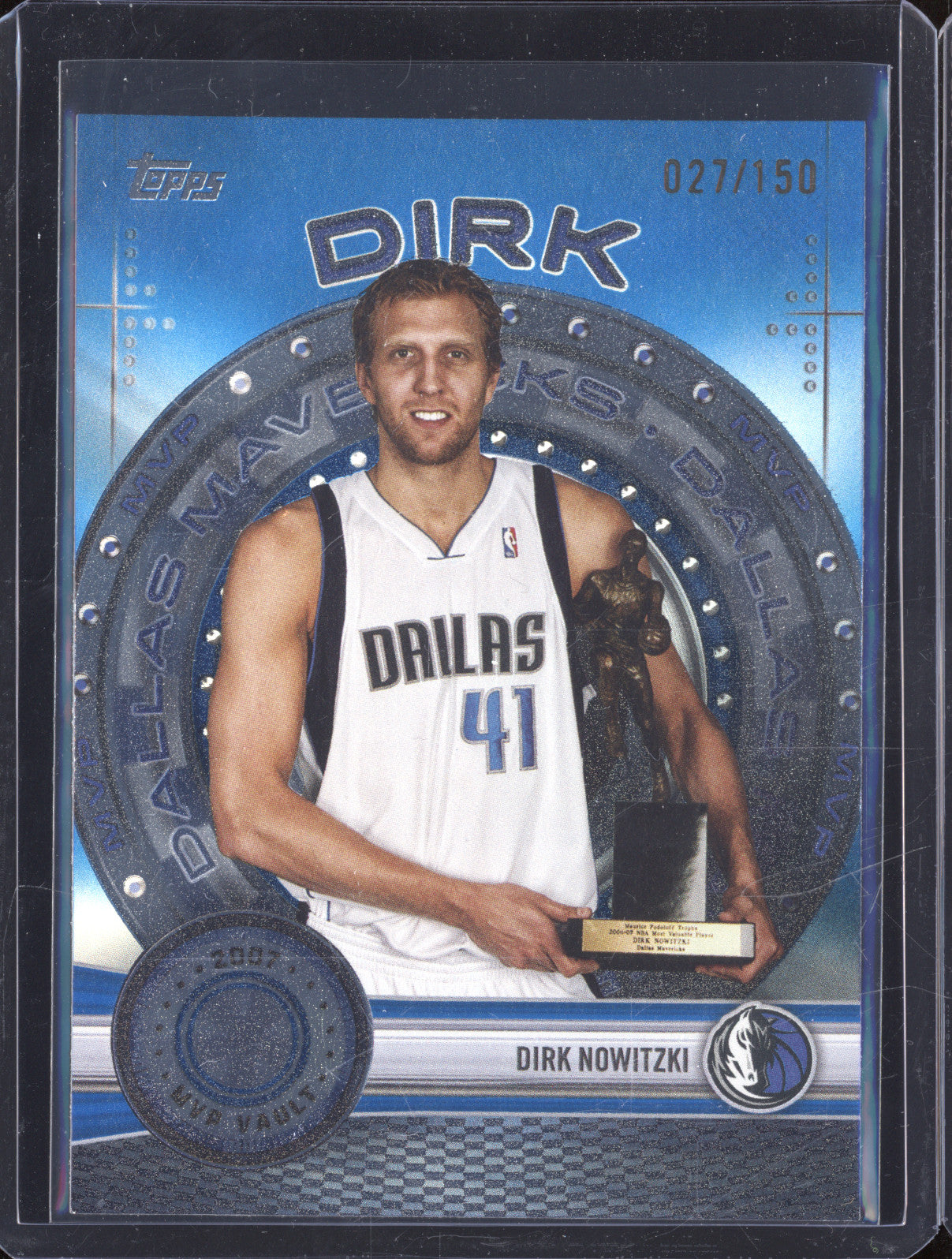 2025 Topps MVP-9 Dirk Nowitzki MVP Vault Blue Foil 027/150