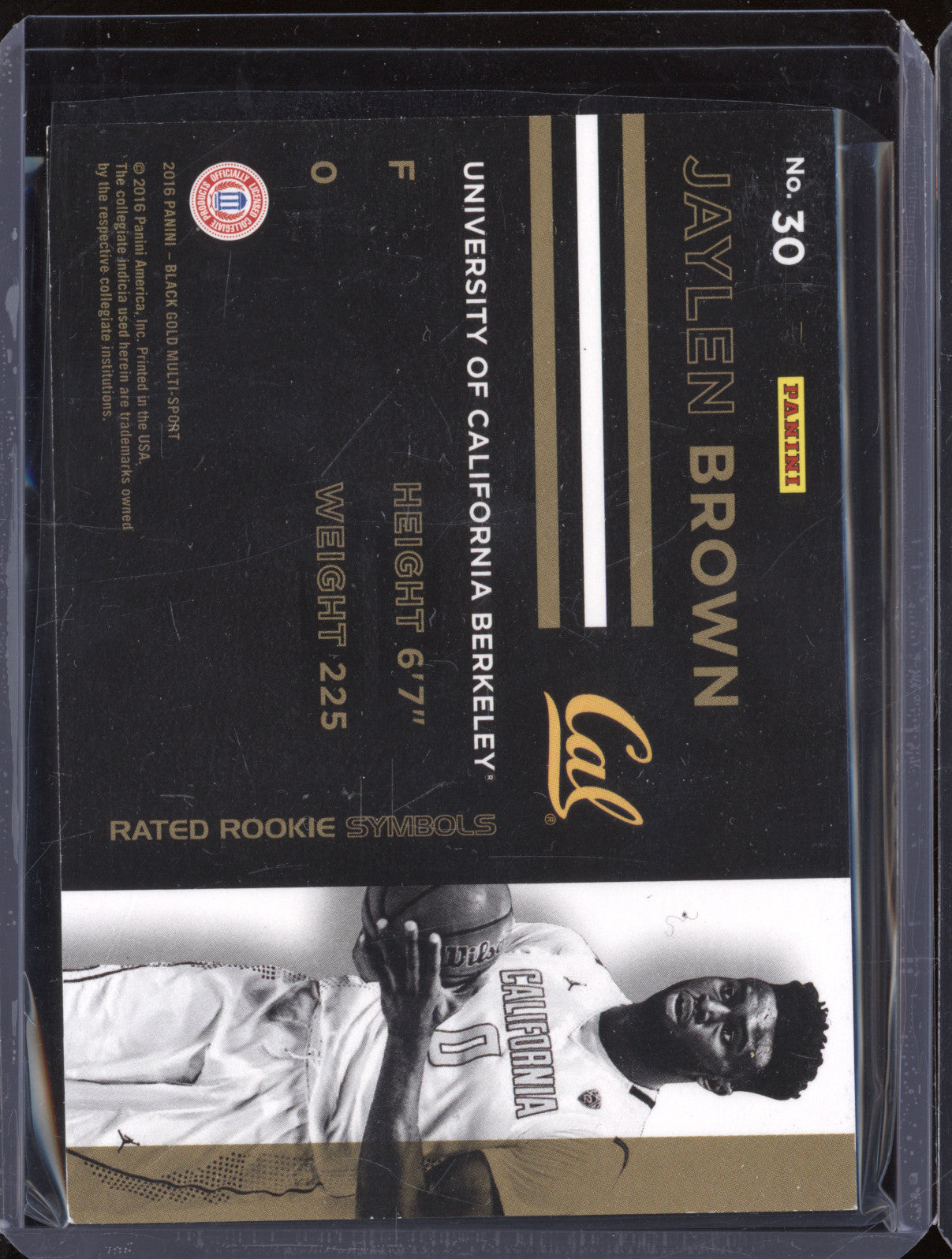 2016-17 Panini Black Gold Collegiate 30 Jaylen Brown 005/199 RC