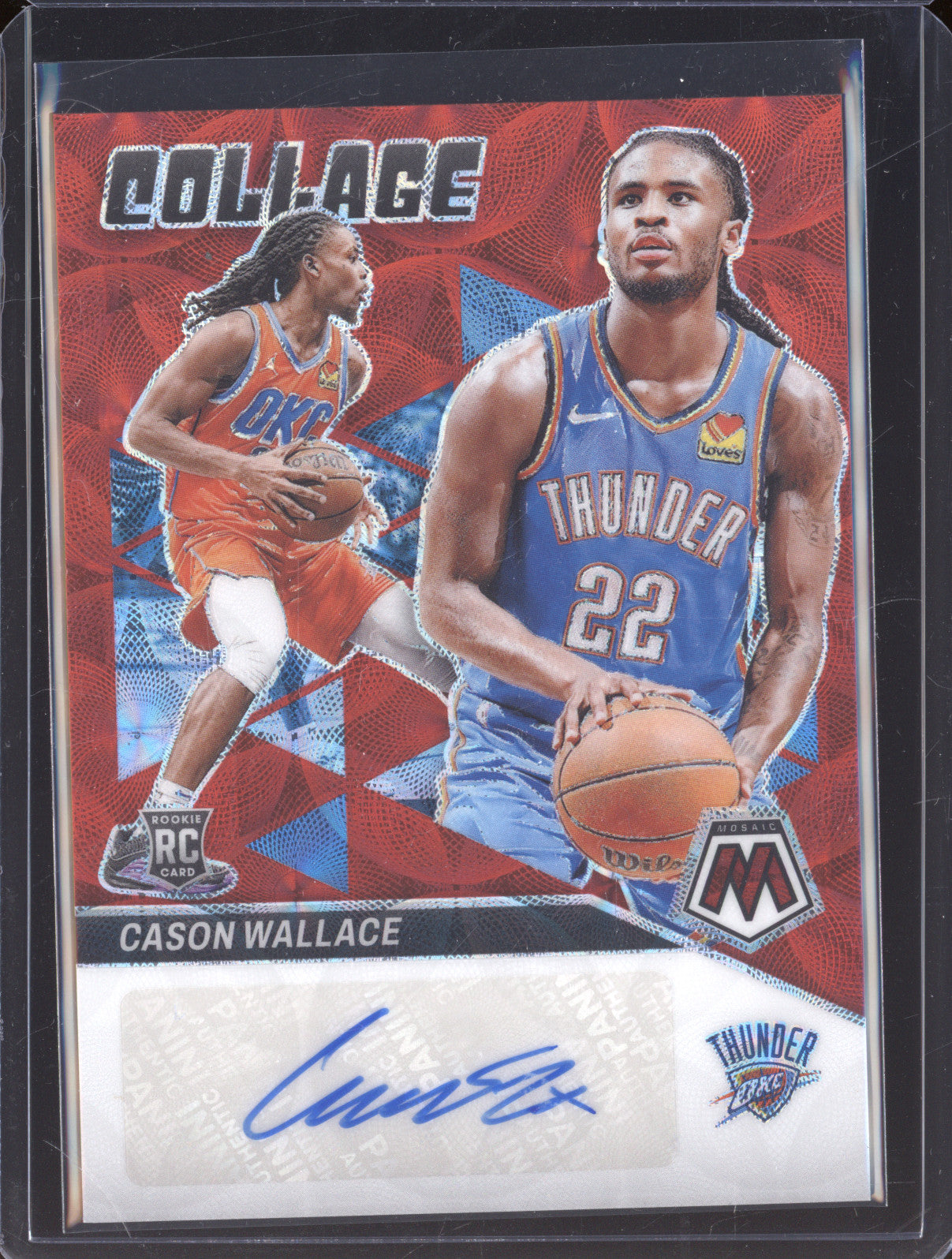 2023-24 Panini Mosaic CM-CSN Cason Wallace Collage Choice Auto RC