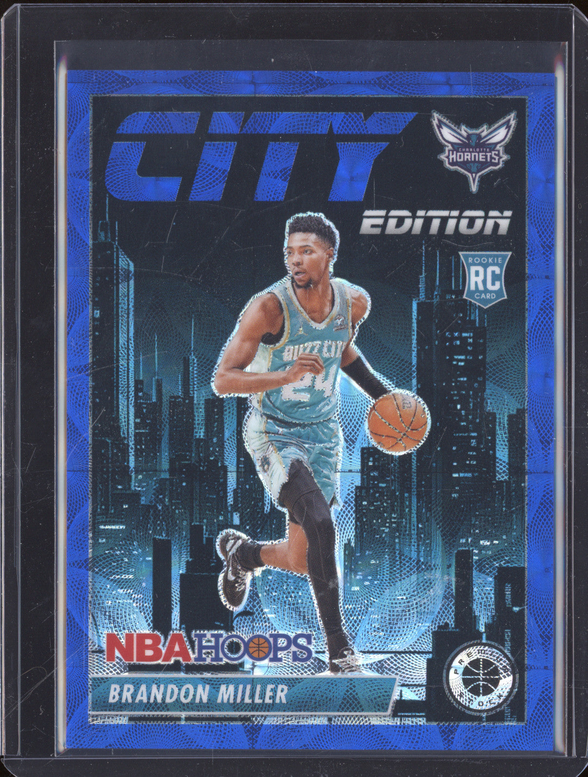 2023-24 Panini Hoops Premium 12 Brandon Miller City Edition Blue Prizms RC /25
