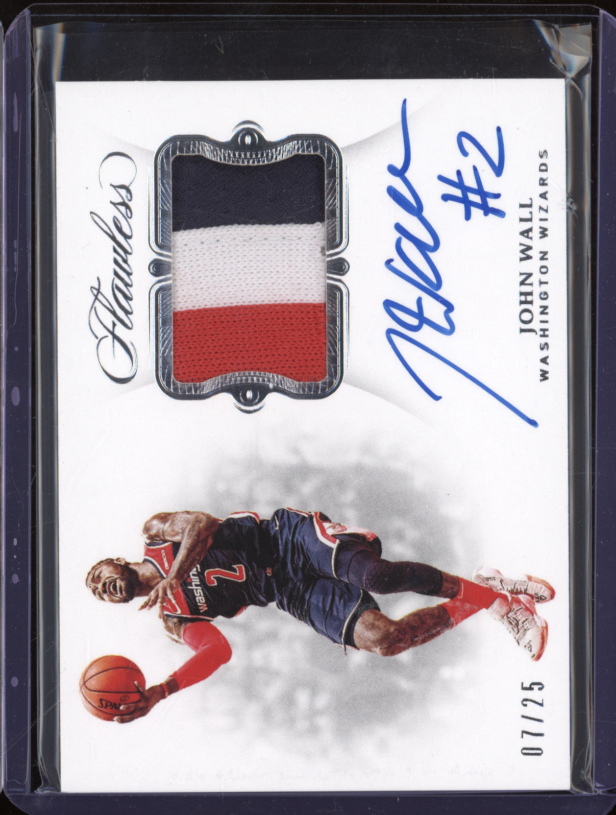 2018-19 Panini Flawless SP-JWL John Wall Signature Prime Materials 07/25