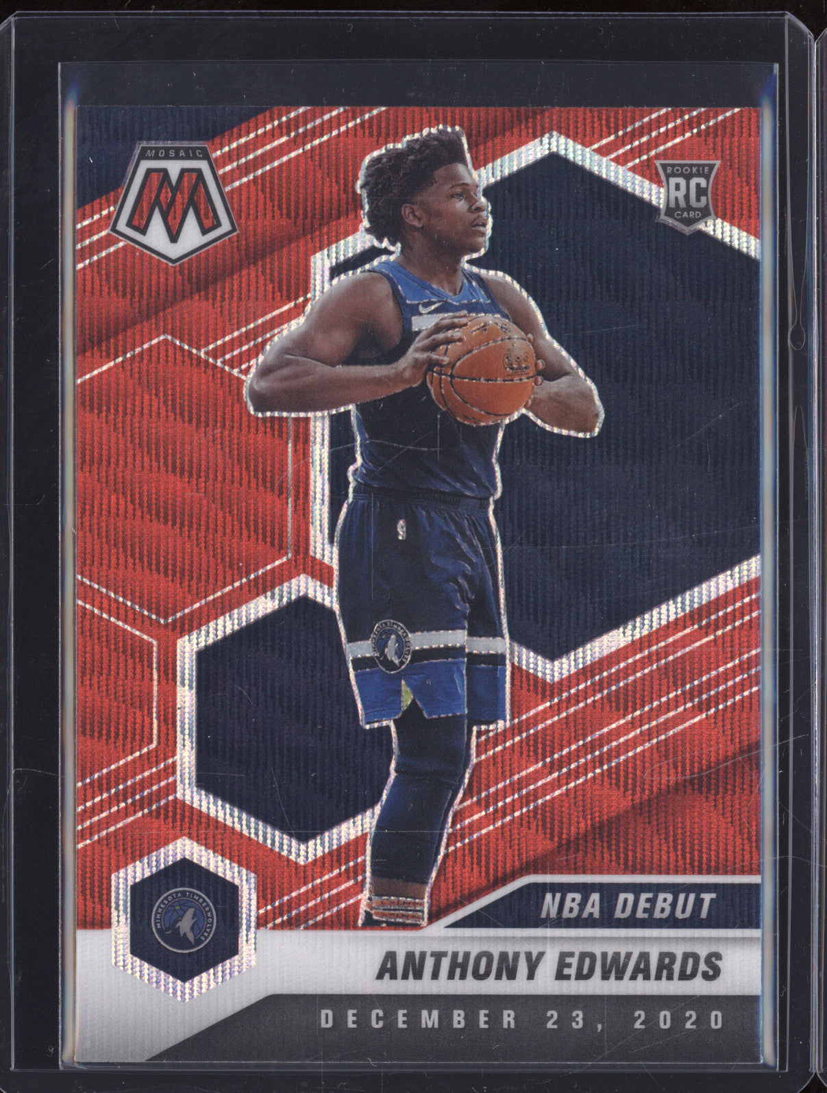 2020-21 Panini Mosaic 2061 Anthony Edwards Wave Red Mosaic RC