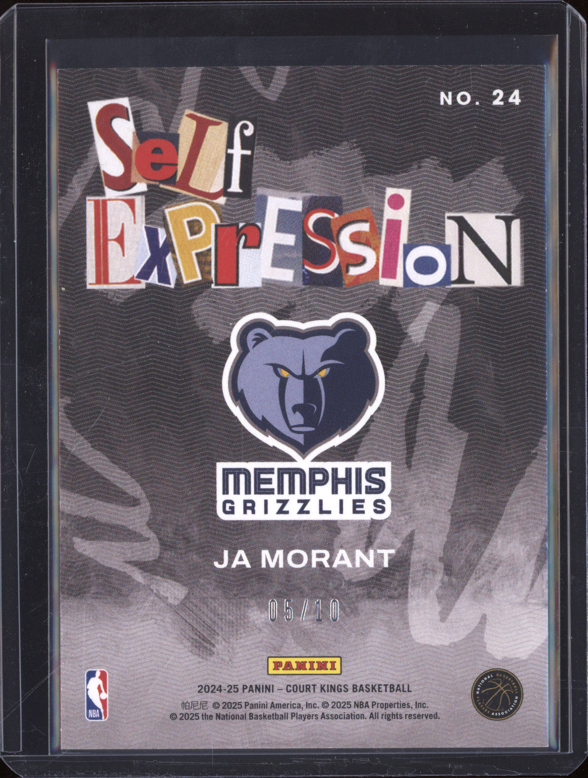 2024-25 Panini Court Kings 24 Ja Morant Self Expression 05/10