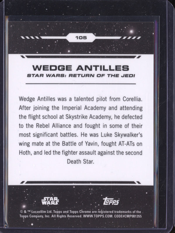 Wedge Antilles 2024 Topps Star Wars Chrome 105 Kamino Aqua Refractor 069/150