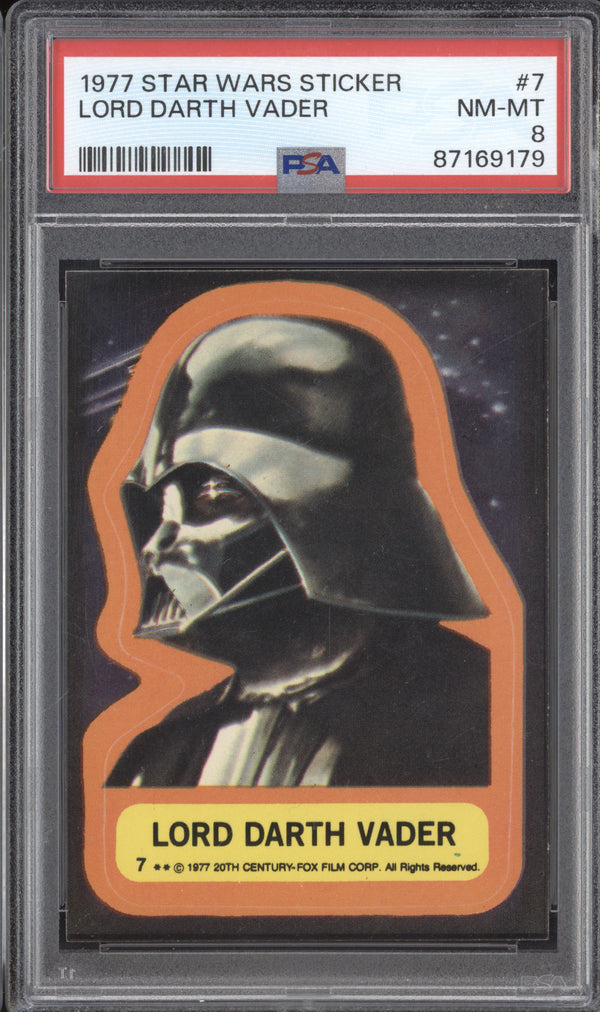 Lord Darth Vader 1977 Topps Star Wars Sticker 7 PSA 8