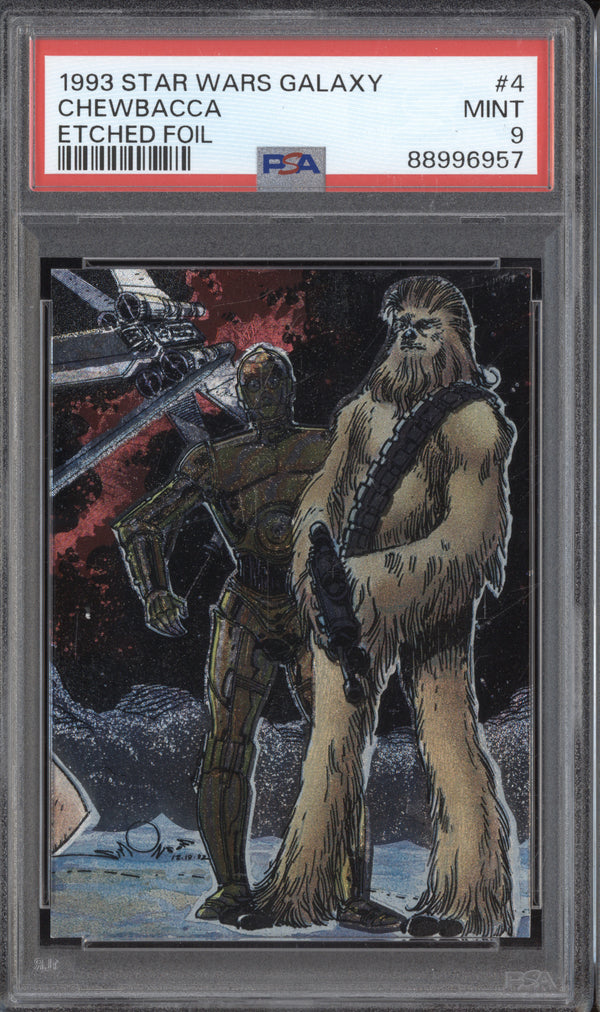 Chewbacca 1993 Topps Star Wars Galaxy 4 Etched Foil PSA 9