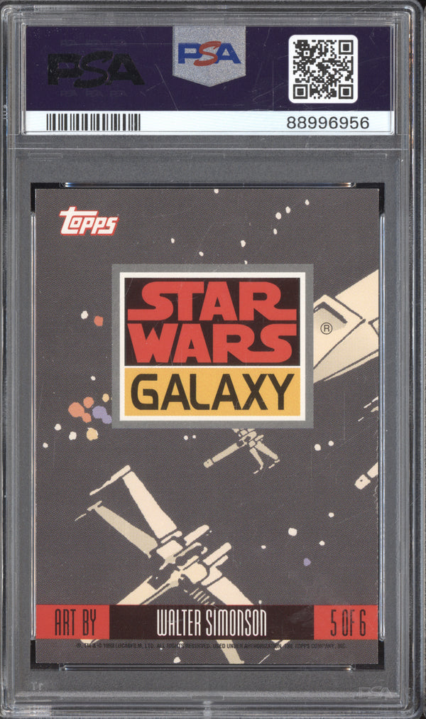 Obi-Wan and Yoda 1993 Topps Star Wars Galaxy 5 Etched Foil PSA 9