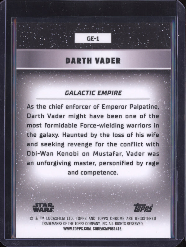 Darth Vader 2024 Topps Star Wars Chrome GE-1 Galactic Cival War Galactic Empire