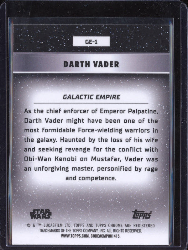 Darth Vader 2024 Topps Star Wars Chrome GE-1 Galactic Cival War Galactic Empire