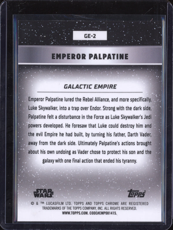 Emperor Palpatine 2024 Topps Star Wars Chrome GE-2 Galactic Cival War Empire