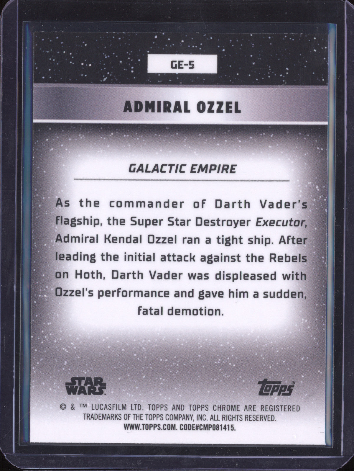 Admiral Ozzel 2024 Topps Star Wars Chrome GE-5 Galactic Cival War Empire