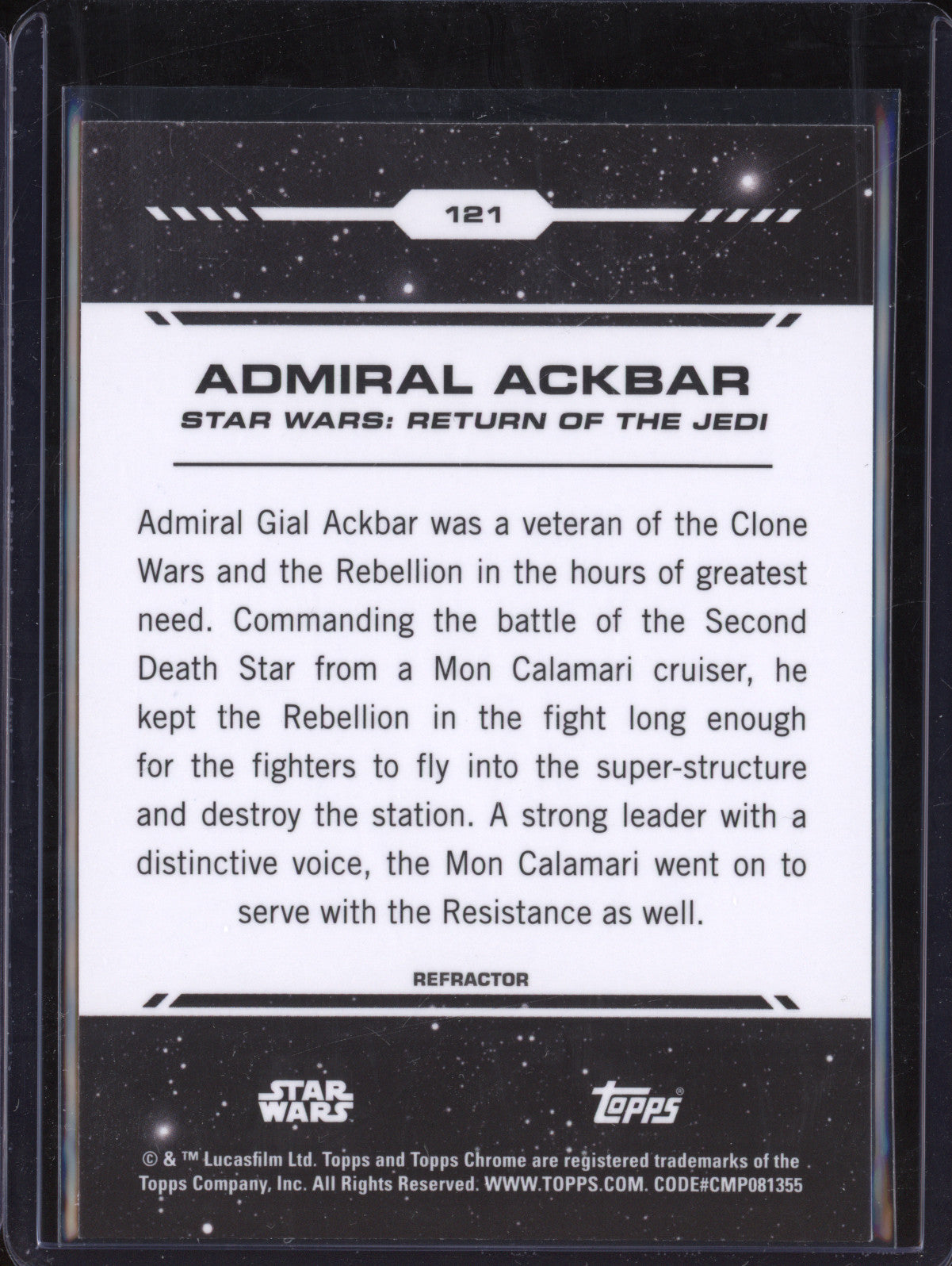 Admiral Ackbar 2024 Topps Star Wars Chrome 121 Rainbow Refractor