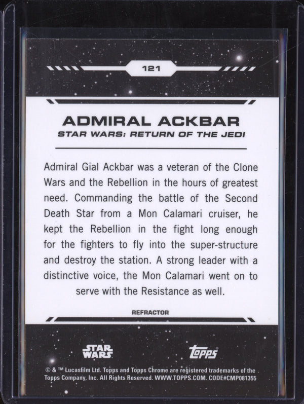 Admiral Ackbar 2024 Topps Star Wars Chrome 121 Rainbow Refractor