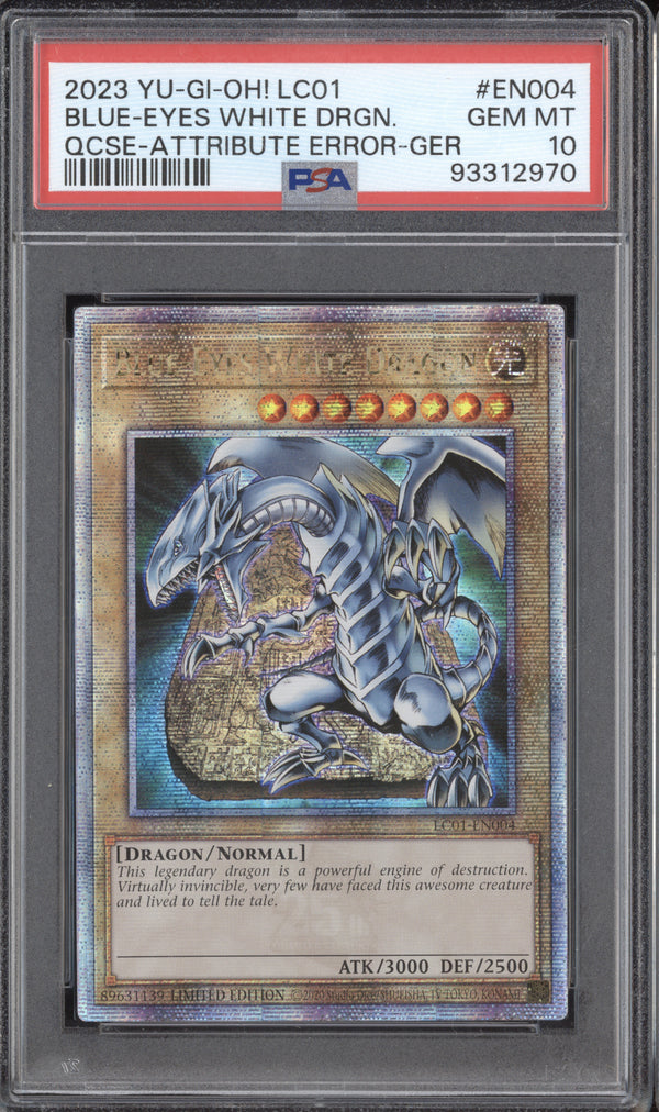 Blue-Eyes White Dragon Yu-Gi-Oh Legendary Quarter Century Secret  Error PSA 10