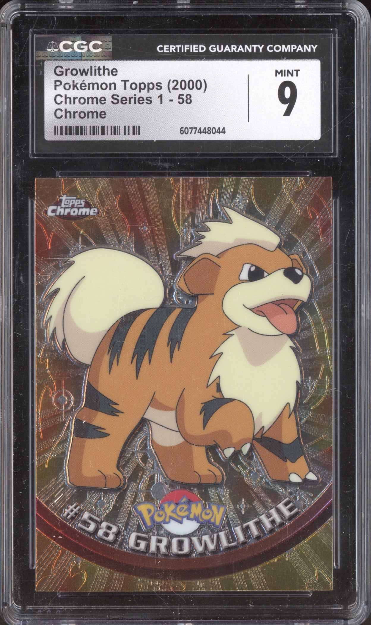 2000 Topps Chrome Series 1 58 Growlithe Chrome CGC 9