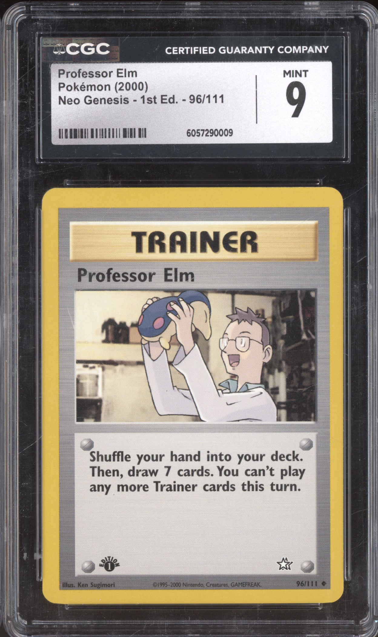 2000 Pokemon Neo Genesis 96/111 Professor Elm 1st Edition CGC 9