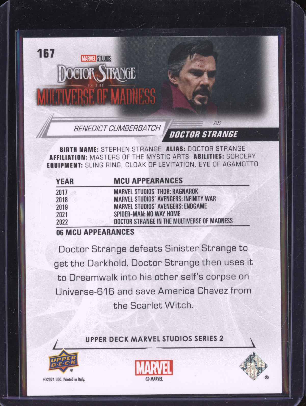 Doctor Strange 2024 Upper Deck Marvel Studios Series 2 167 Exclusives 76/100
