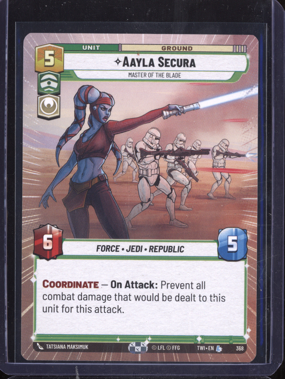 Aayla Secura 2024 Star Wars Unlimited Twilight of the Republic 368 Hyperspace