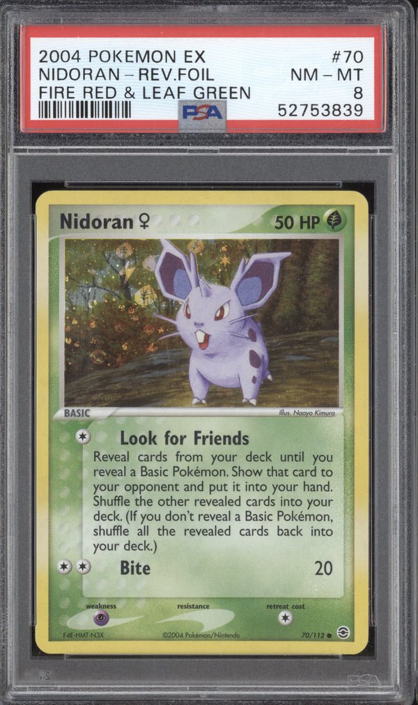 Nidoran 2004 Pokemon Fire Red & Leaf Green 70/112 Reverse Foil PSA 8