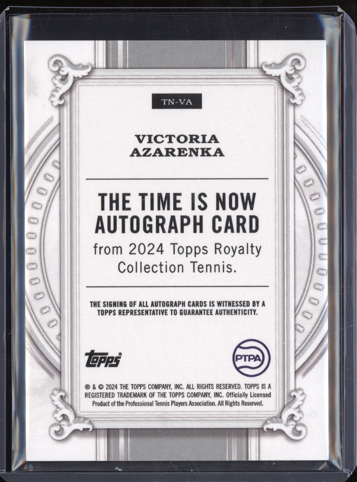 Victoria Azarenka 2024 Topps Royalty Tennis TN-VA The Time Is Now Auto 07/25