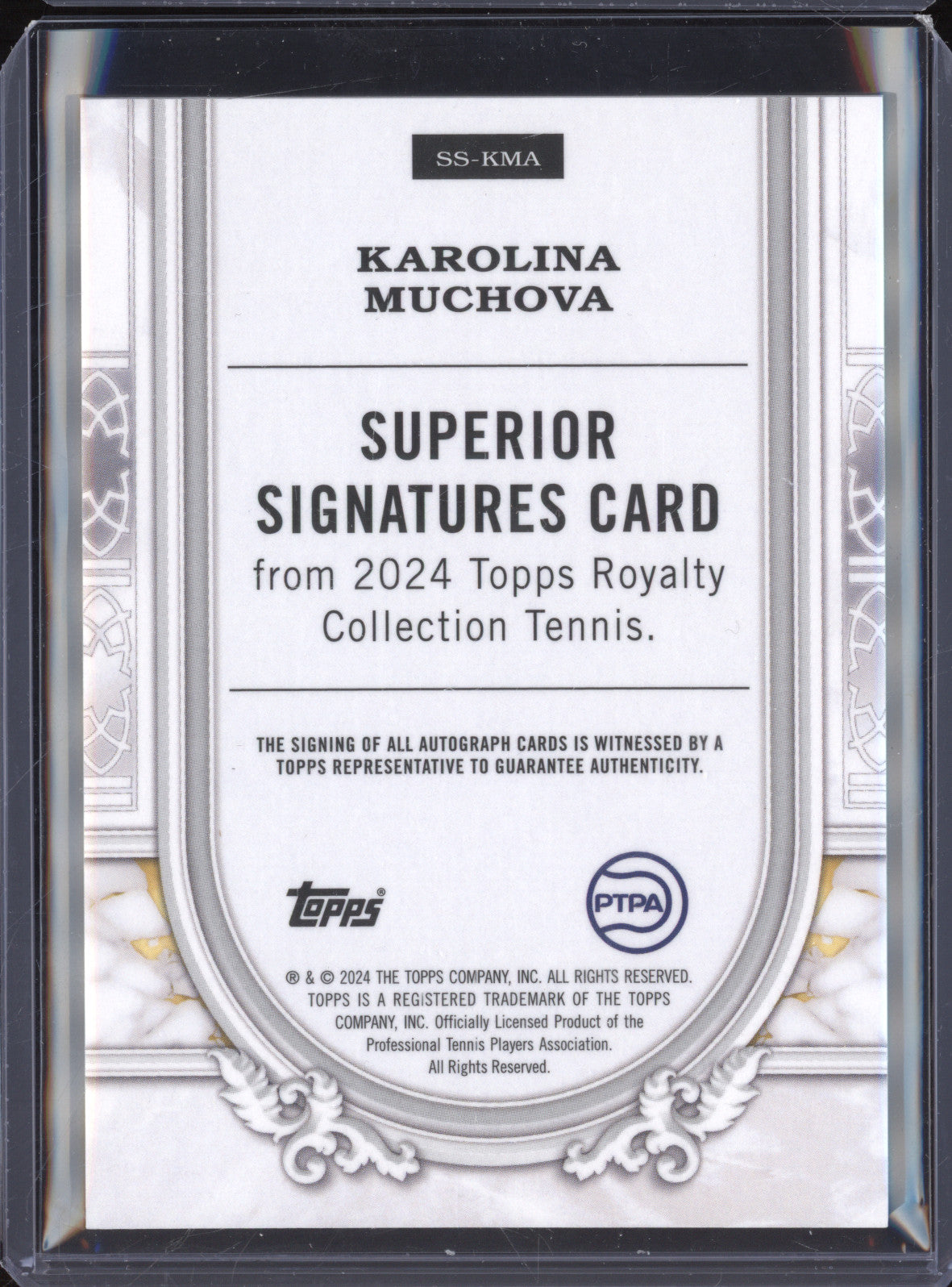 Karolina Muchova 2024 Topps Royalty Tennis SS-KMA Superior Signatures Auto 11/75