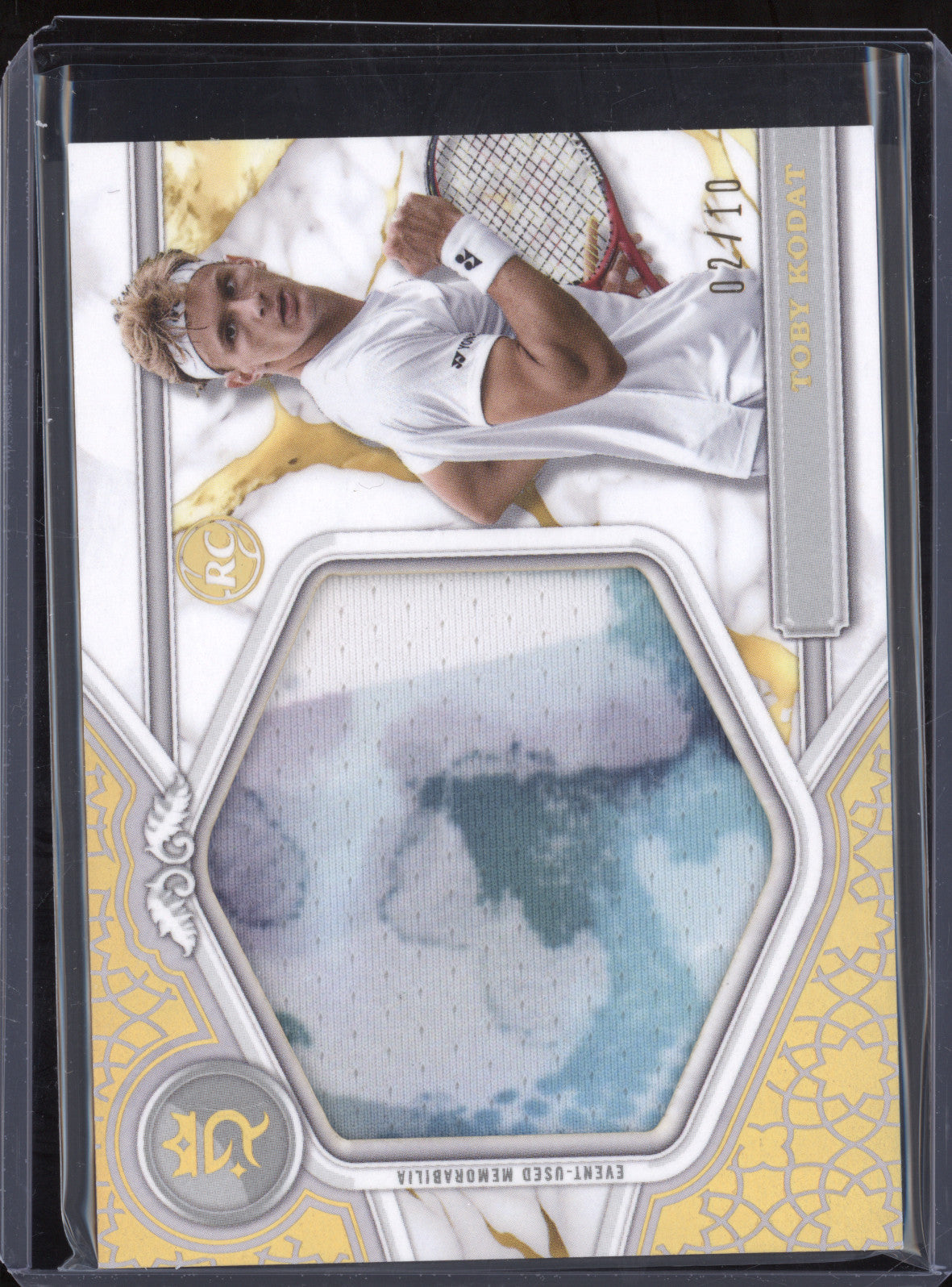 Toby Kodat 2024 Topps Royalty Tennis RJR-TK Rookie Jumbo Relics Gold 2/10