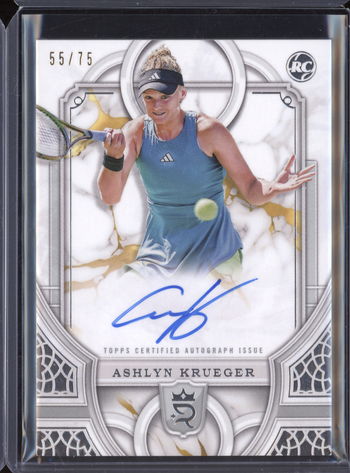 Ashlyn Krueger 2024 Topps Royalty Tennis RA-AK Rookie Autographs 55/75