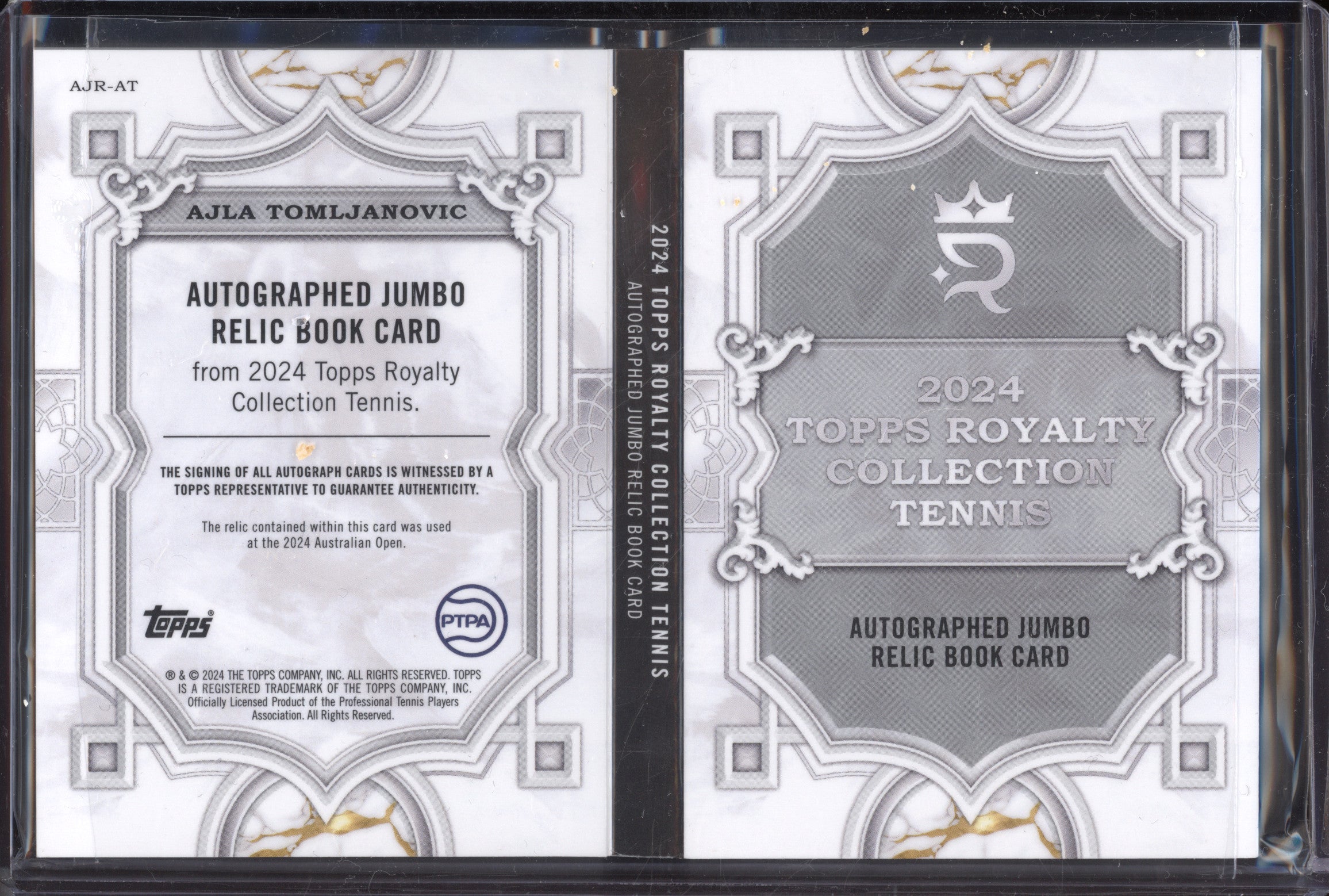 Ajla Tomljanovic 2024 Topps Royalty Tennis Auto Jumbo Relic Book Green 2/5