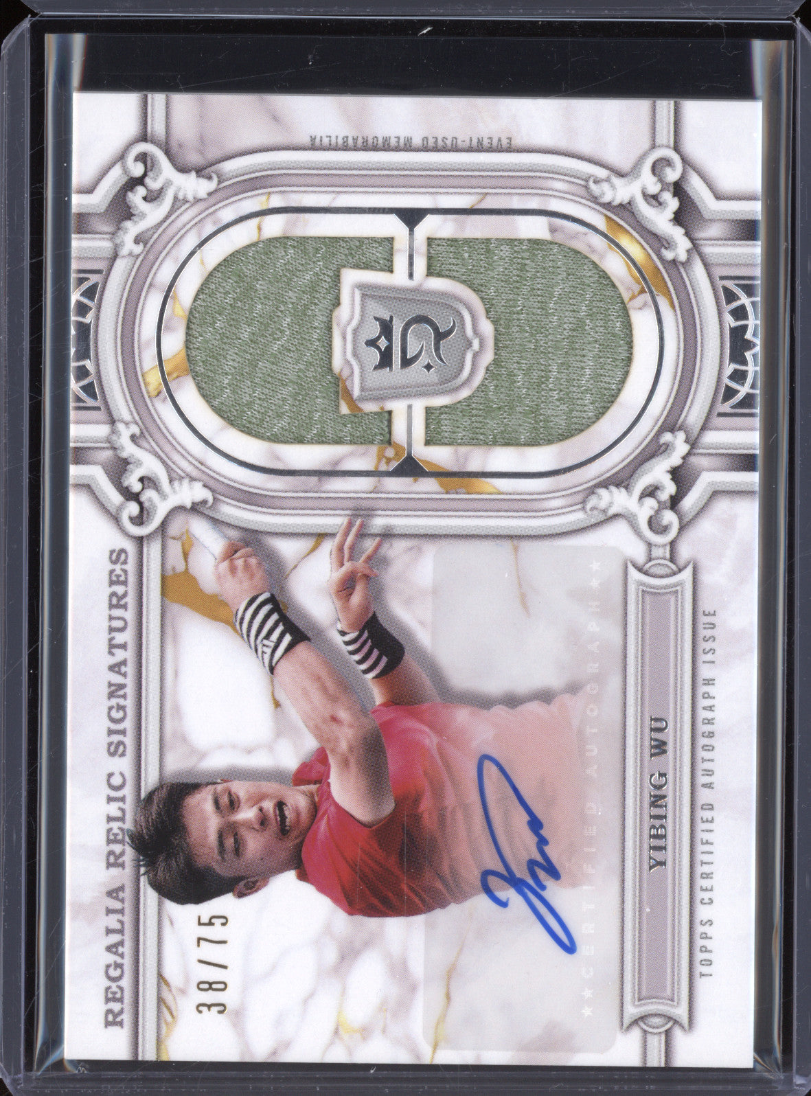 Yibing Wu 2024 Topps Royalty Tennis RRS-WYG Regalia Relic Signature Auto 38/75