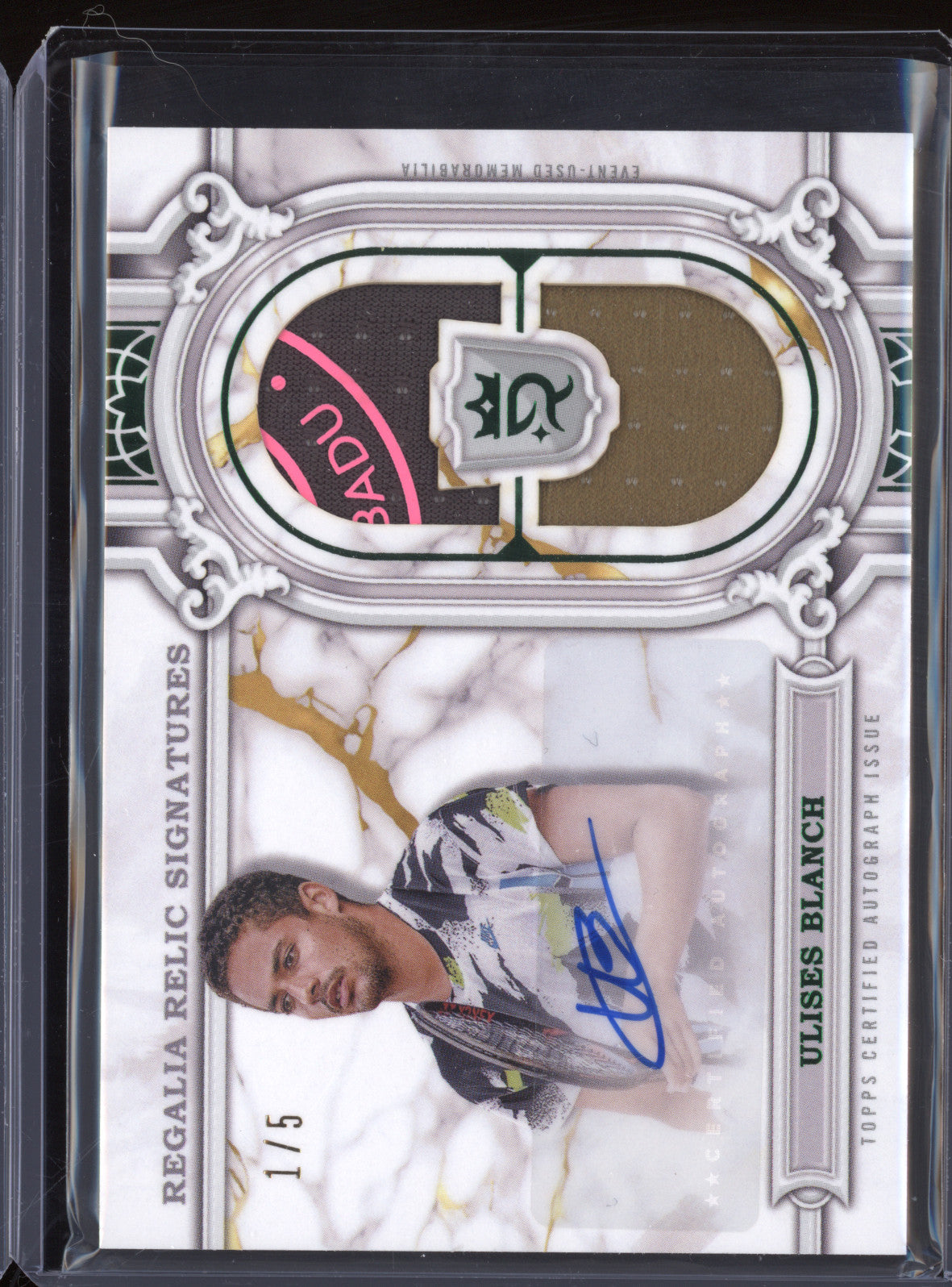 Ulises Blanch 2024 Topps Royalty Tennis RRS-UBH Regalia Relic Auto Green 1/5
