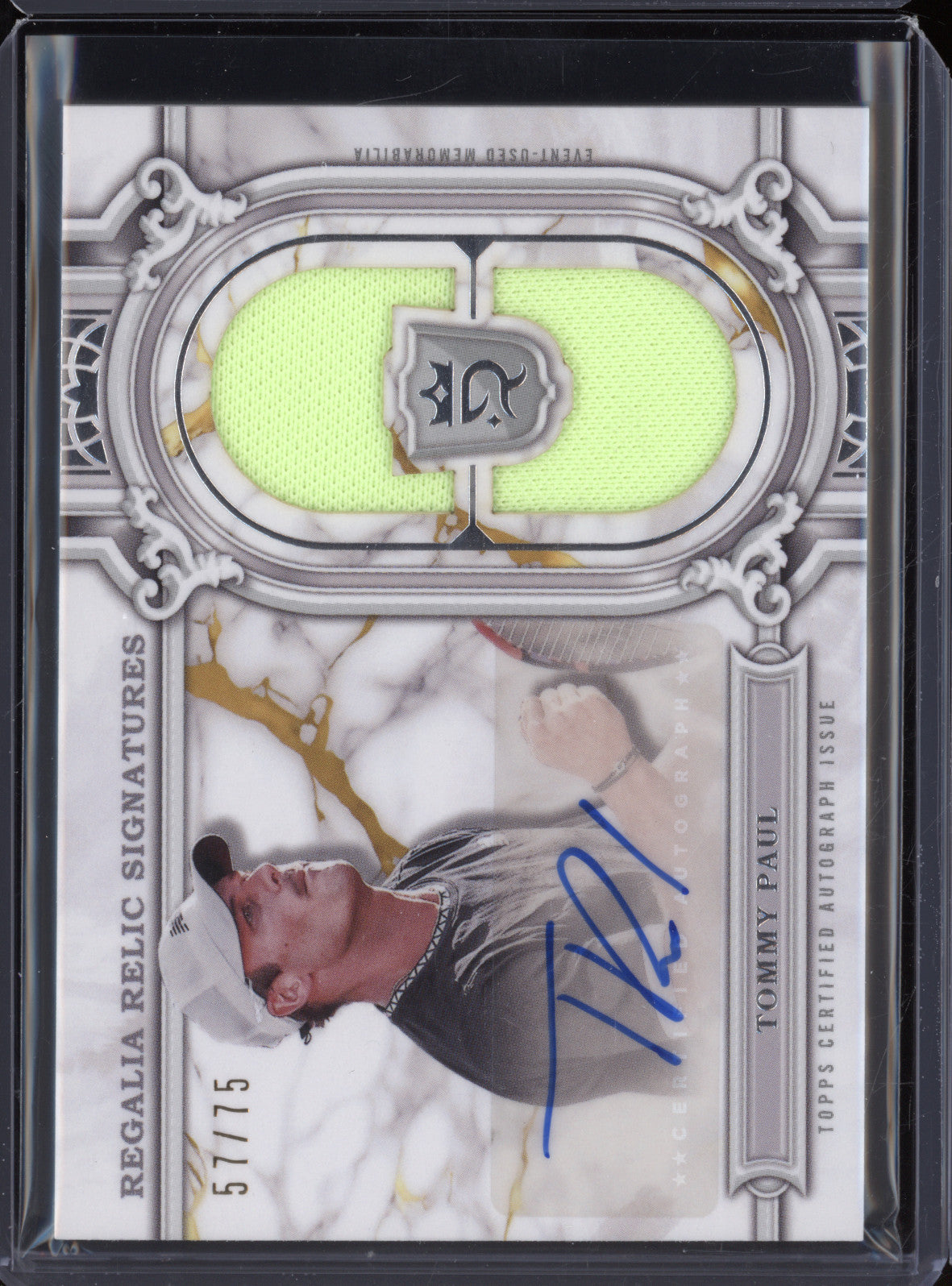  Tommy Paul 2024 Topps Royalty Tennis RSS-TPL Regalia Relic Signature Auto 57/75