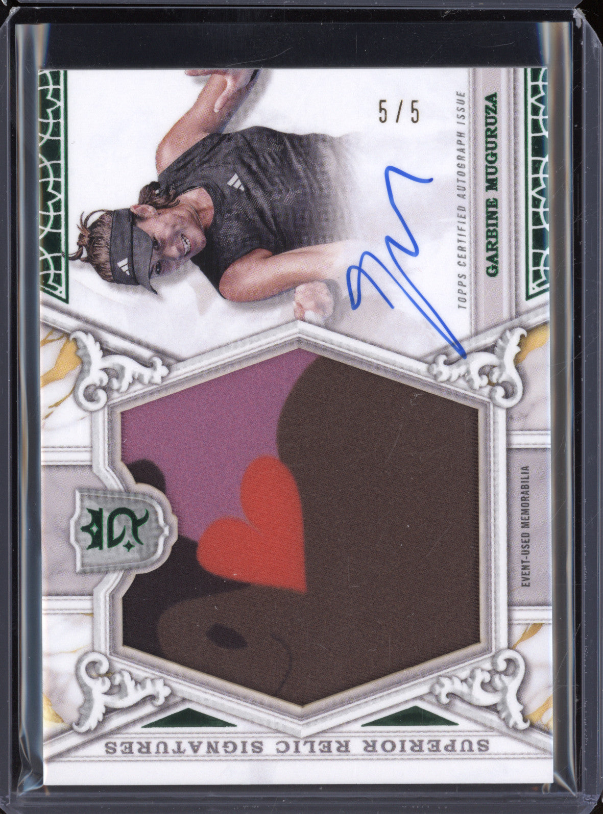 Garbine Muguruza 2024 Topps Royalty Tennis SRS-GM Superior Relic Auto Green 5/5