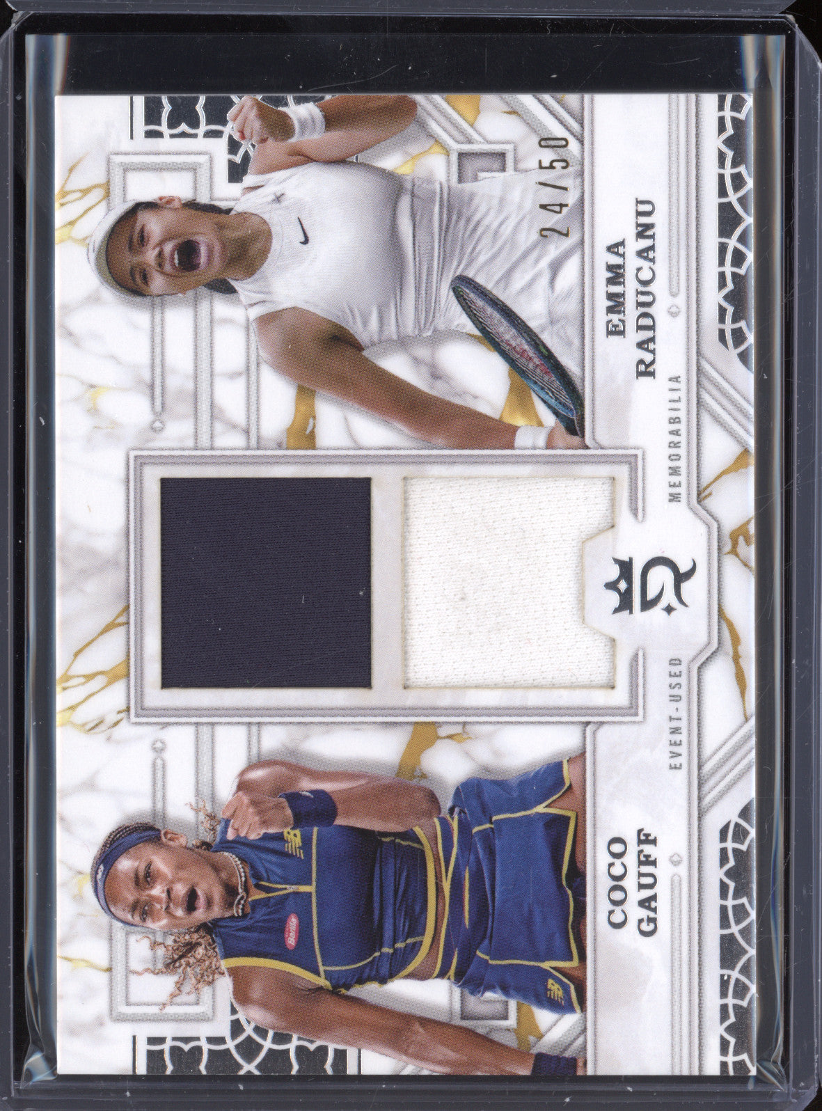 Coco Gauff Emma Raducanu 2024 Topps Royalty Tennis Prodigious Pairings Relic /50