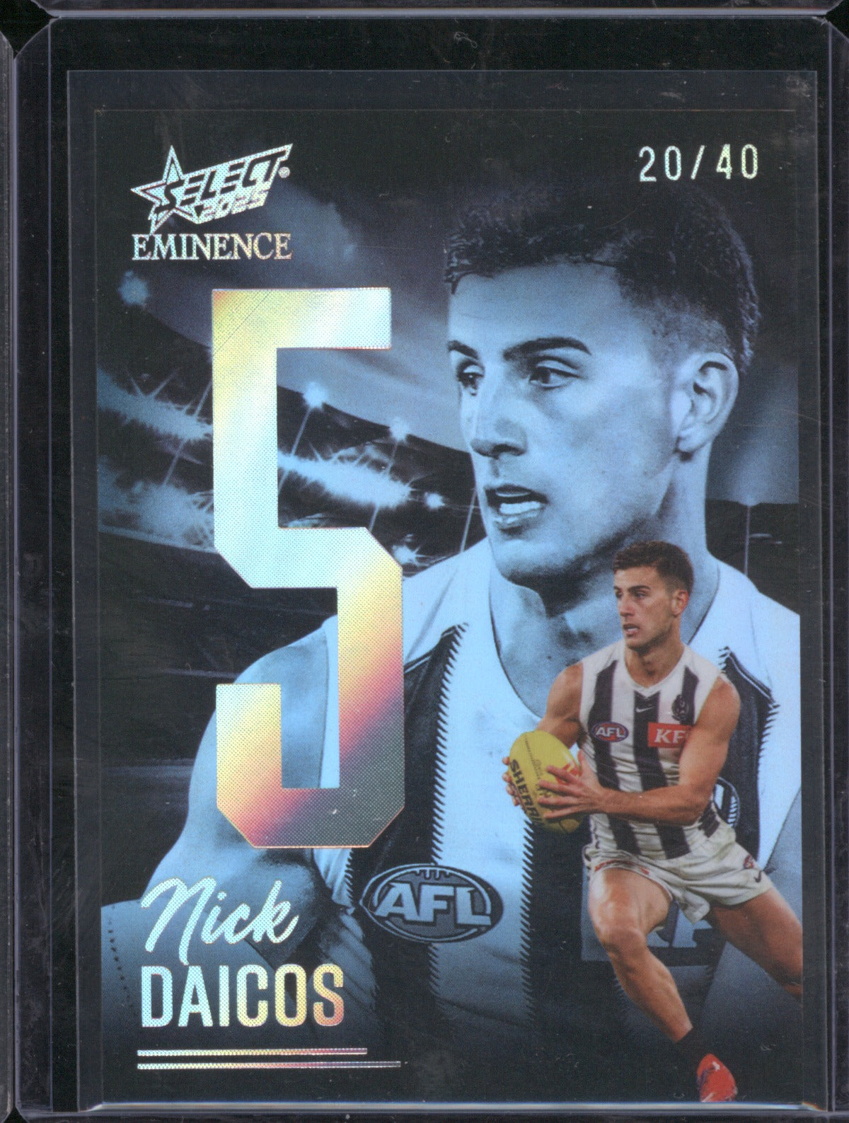 Nick Daicos 2024 AFL Eminence NB52 Nameplate Black Platinum Collingwood /40