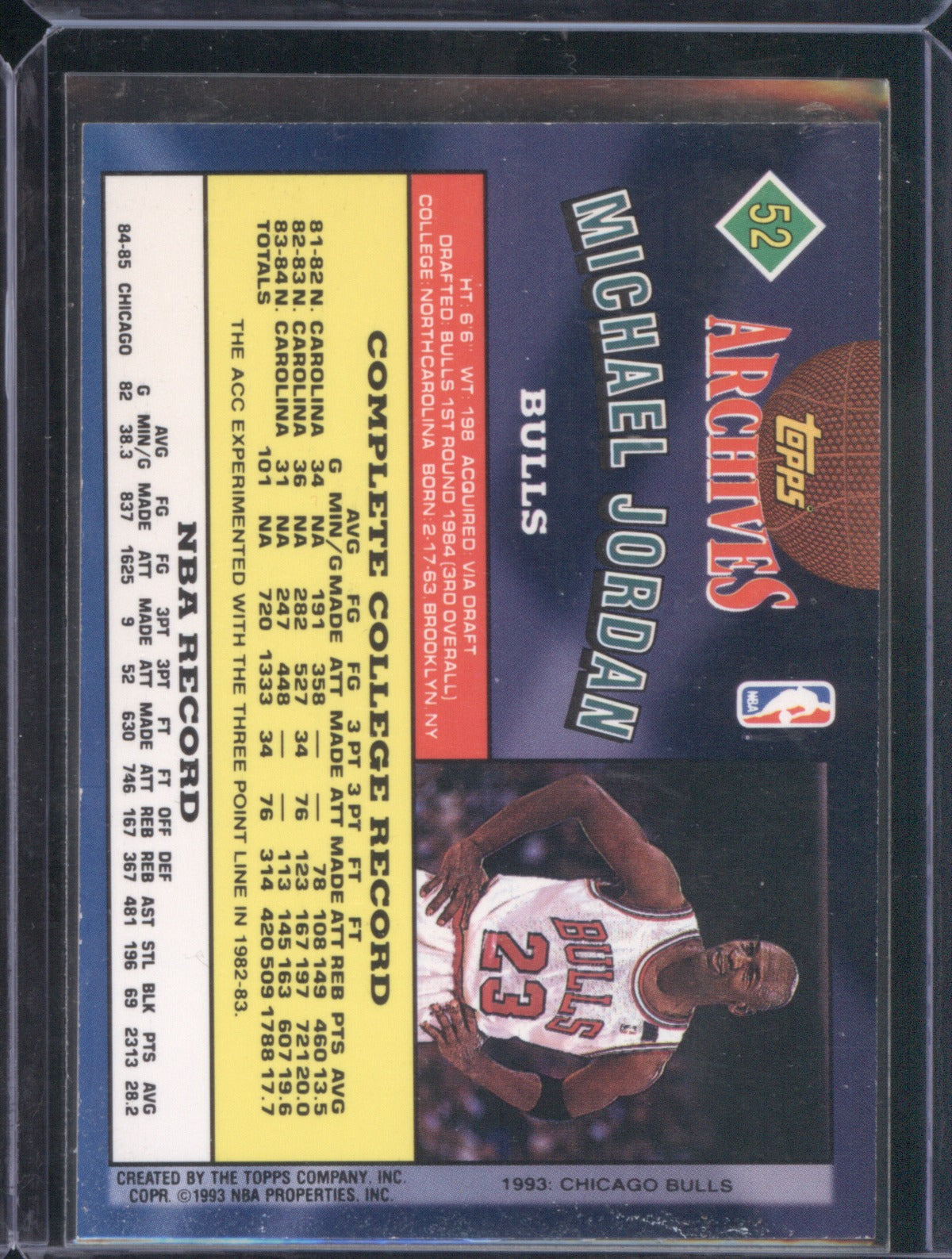 1992 Topps 1992-93 Archives Michael Jordan 52