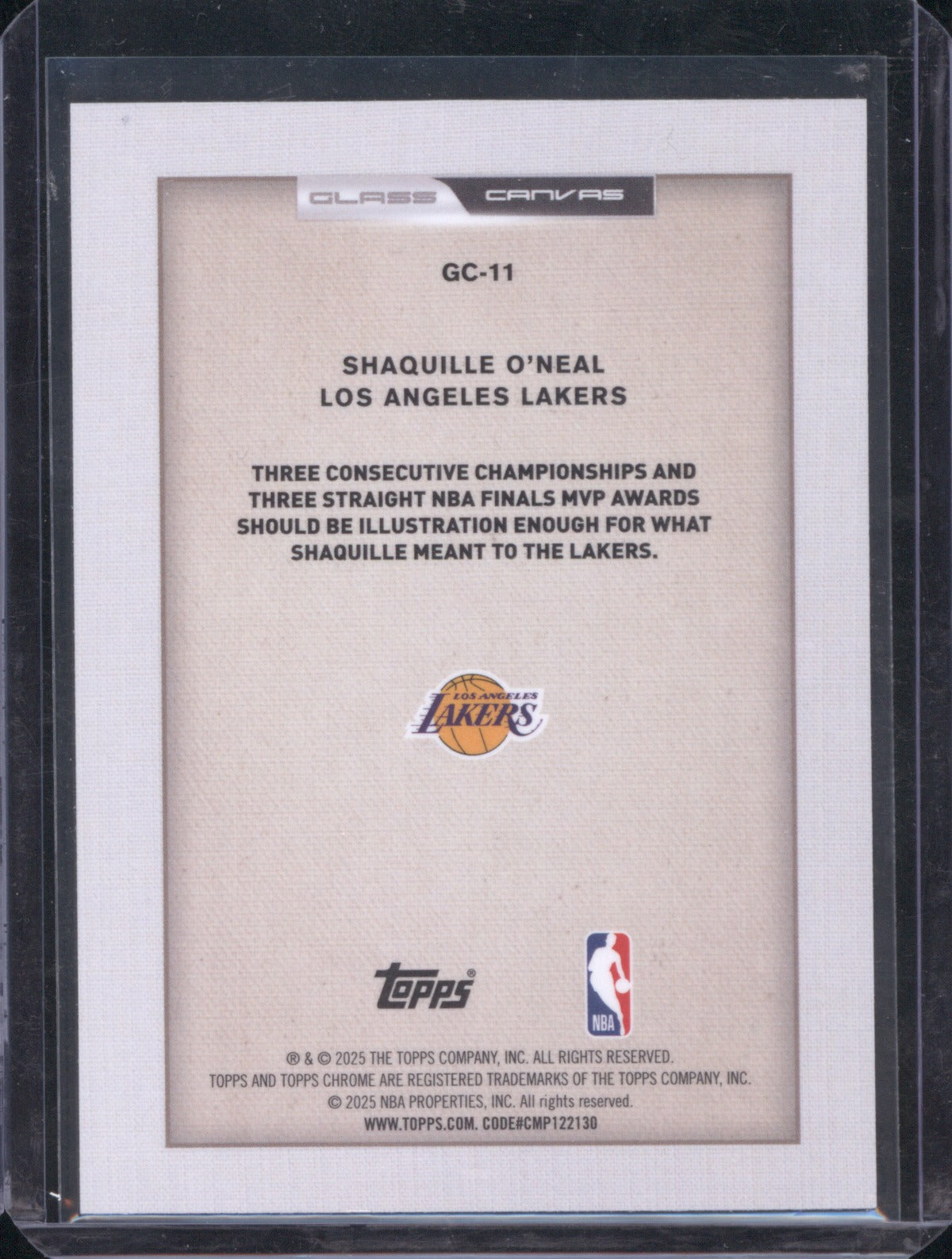Shaquille O'Neal 2025 Topps Chrome 2025-26 GC-11 Glass Canvas