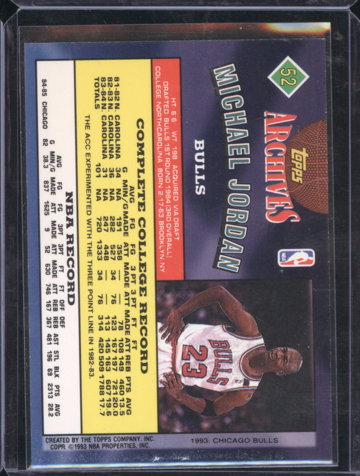 1992 Topps 1992-93 Archives Michael Jordan 52