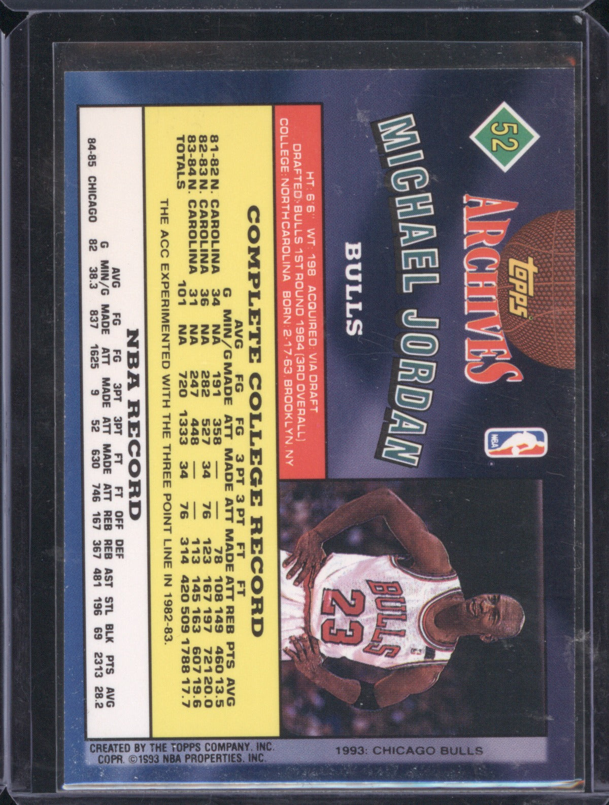 1992 Topps 1992-93 Archives Michael Jordan 52